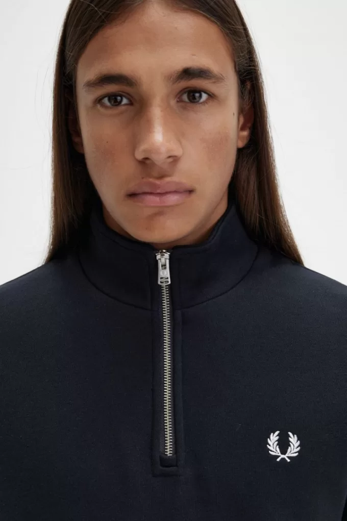 Half Zip Herren Sweatshirts Schwarz