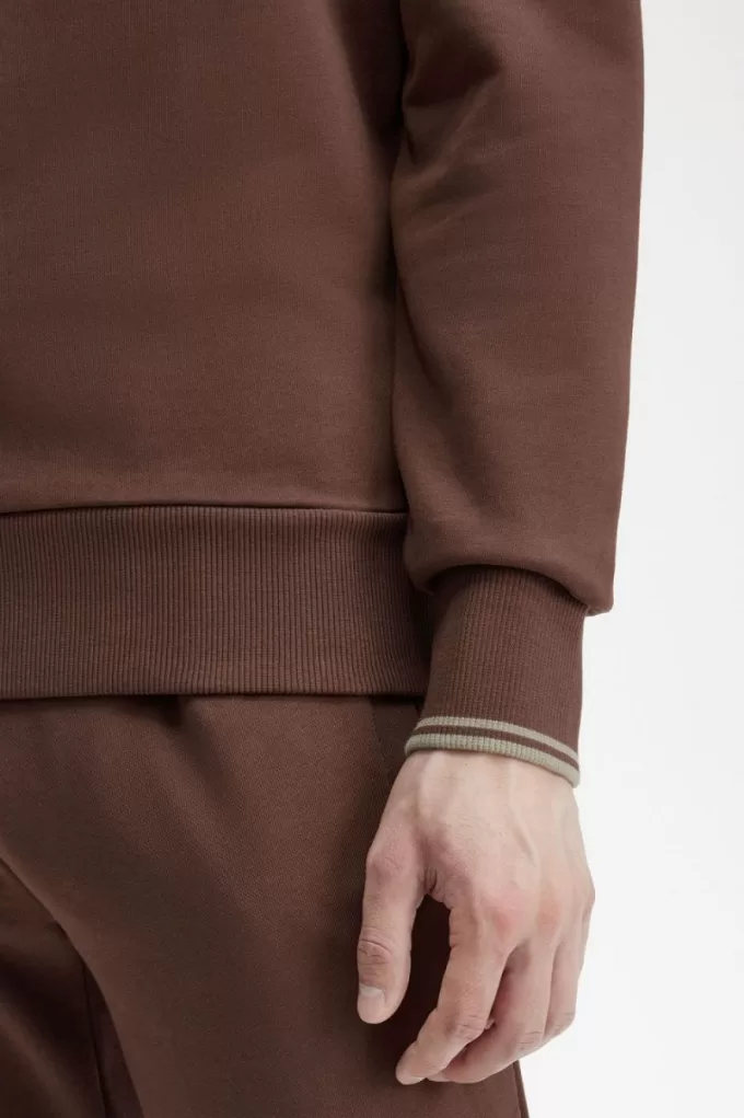 Half Zip Herren-Sweatshirts, dunkelrot, warmes Grau