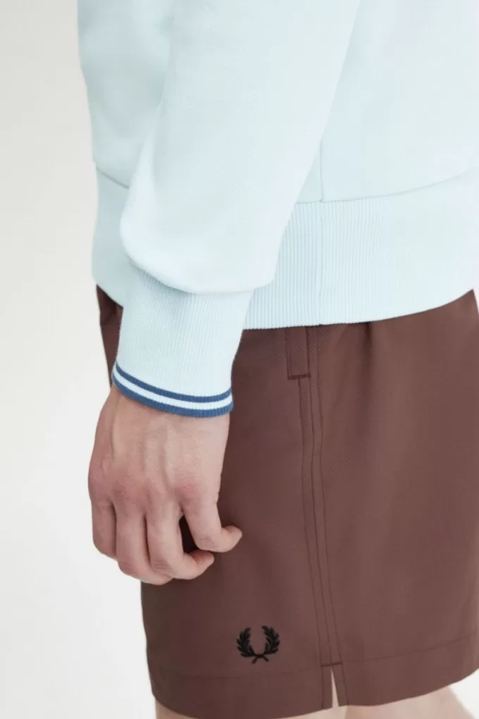 Half Zip Herren-Sweatshirts, helles Aqua und Mitternachtsblau Half Zip Herren-Sweatshirts, helles Aqua und Mitternachtsblau