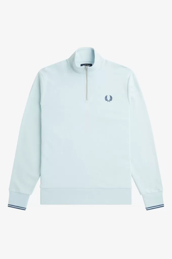 Half Zip Herren-Sweatshirts, helles Aqua und Mitternachtsblau Half Zip Herren-Sweatshirts, helles Aqua und Mitternachtsblau