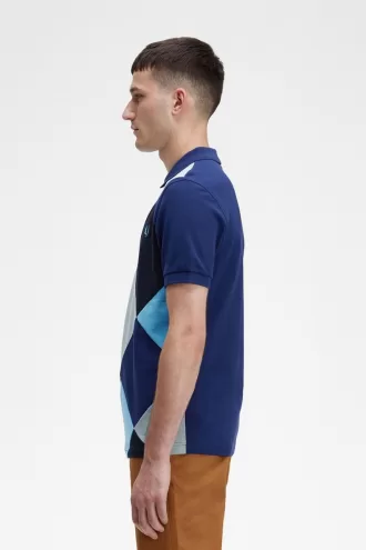 Harlequin Herren-Poloshirt, französische Marine