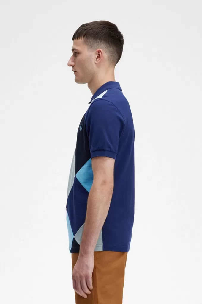 Harlequin Herren-Poloshirt, französische Marine