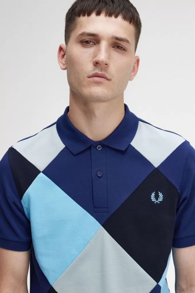 Harlequin Herren-Poloshirt, französische Marine
