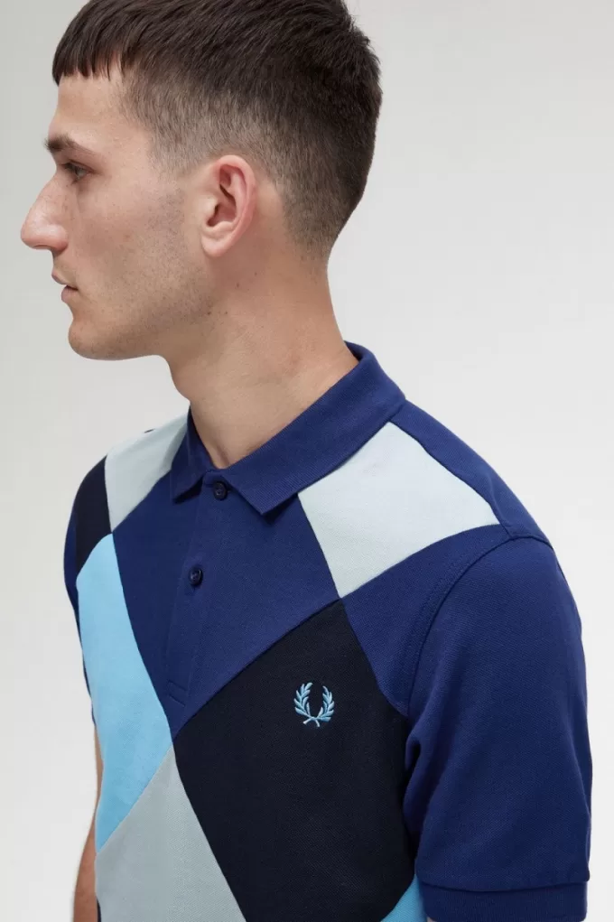 Harlequin Herren-Poloshirt, französische Marine