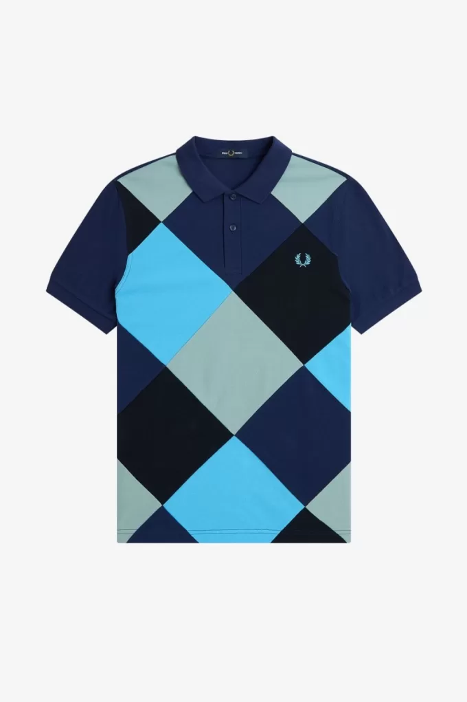 Harlequin Herren-Poloshirt, französische Marine