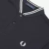 Herren-Poloshirt mit Bomberkragen, Marineblau