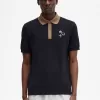 Herren-Poloshirt mit Kontrastkragen, Schwarz Herren-Poloshirt mit Kontrastkragen, Schwarz