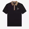 Herren-Poloshirt mit Kontrastkragen, Schwarz Herren-Poloshirt mit Kontrastkragen, Schwarz