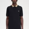 Herren-Poloshirt mit Schachbrettkragen, Schwarz Herren-Poloshirt mit Schachbrettkragen, Schwarz