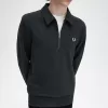 Herren-Sweatshirt mit Reißverschluss und Kragen, Nachtgrün