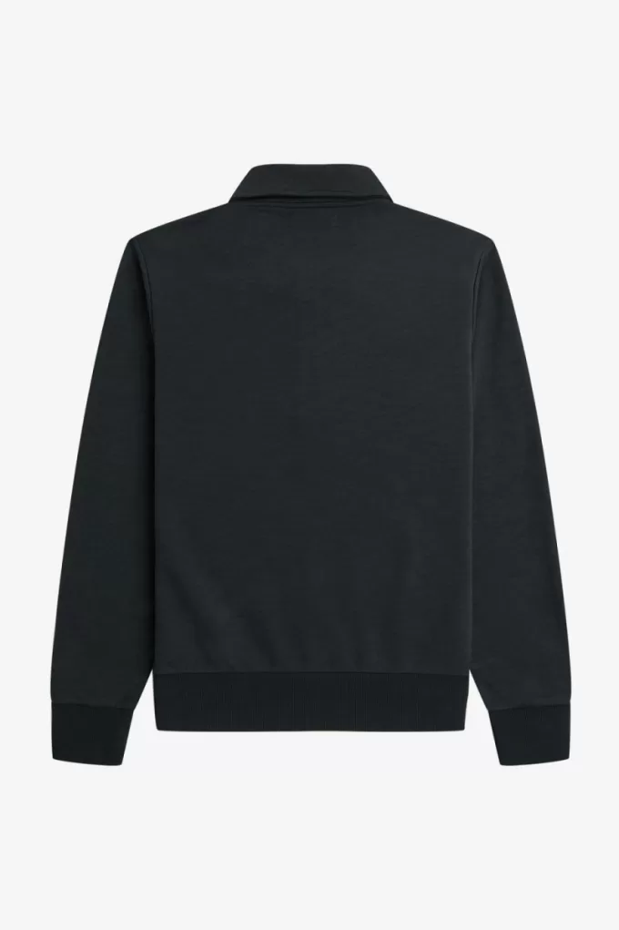 Herren-Sweatshirt mit Reißverschluss und Kragen, Nachtgrün