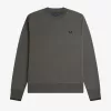 Herren-Sweatshirt mit Rundhalsausschnitt, Feldgrün