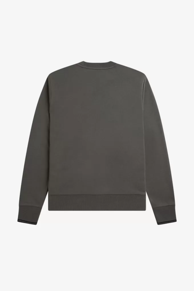 Herren-Sweatshirt mit Rundhalsausschnitt, Feldgrün