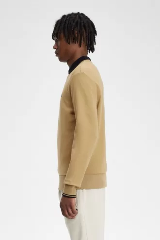 Herren-Sweatshirt mit Rundhalsausschnitt, Grün, Schwarz