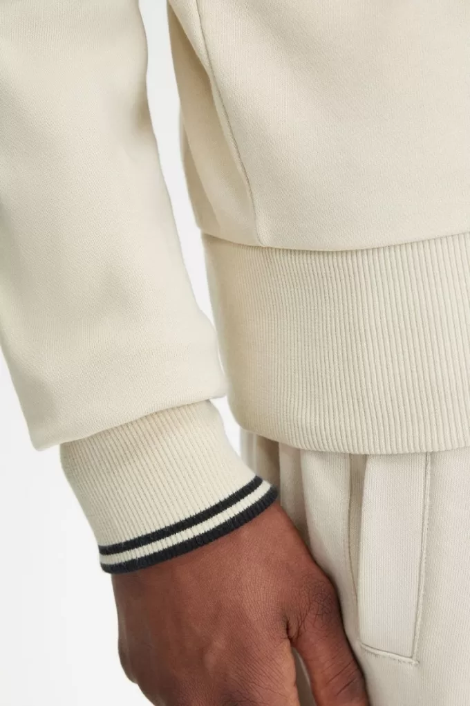 Herren-Sweatshirt mit Rundhalsausschnitt, Haferflockenschwarz