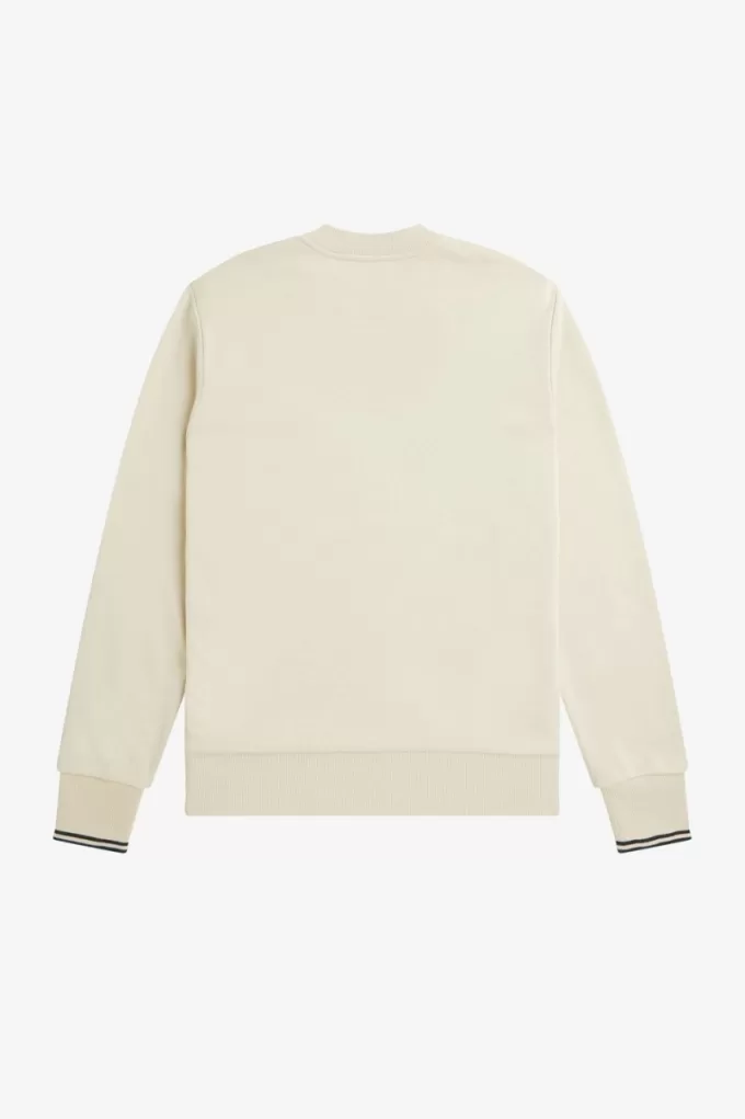 Herren-Sweatshirt mit Rundhalsausschnitt, Haferflockenschwarz