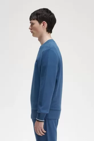Herren-Sweatshirt mit Rundhalsausschnitt, Mitternachtsblau