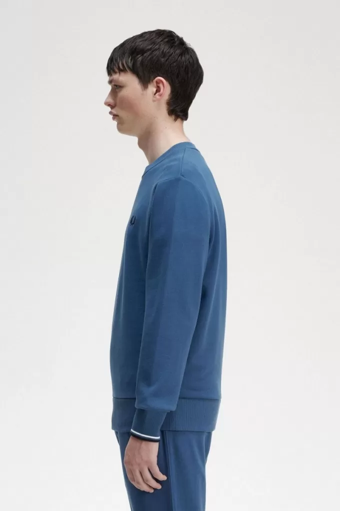 Herren-Sweatshirt mit Rundhalsausschnitt, Mitternachtsblau