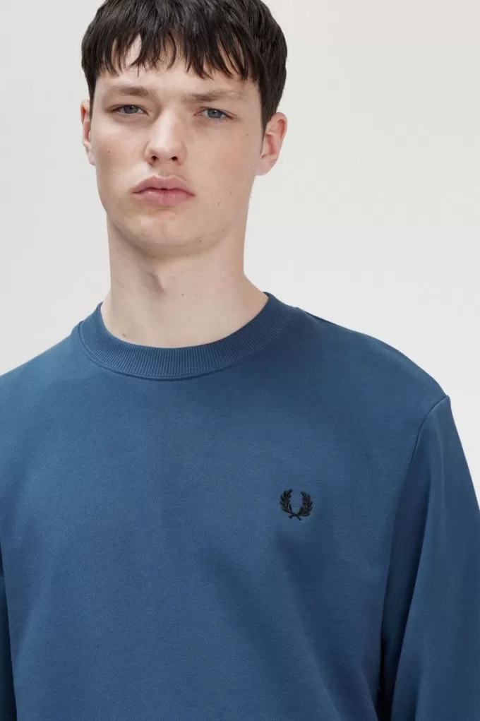 Herren-Sweatshirt mit Rundhalsausschnitt, Mitternachtsblau