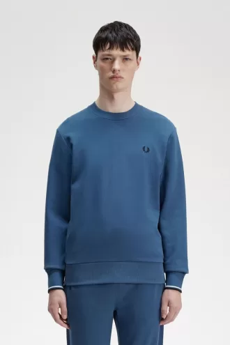 Herren-Sweatshirt mit Rundhalsausschnitt, Mitternachtsblau