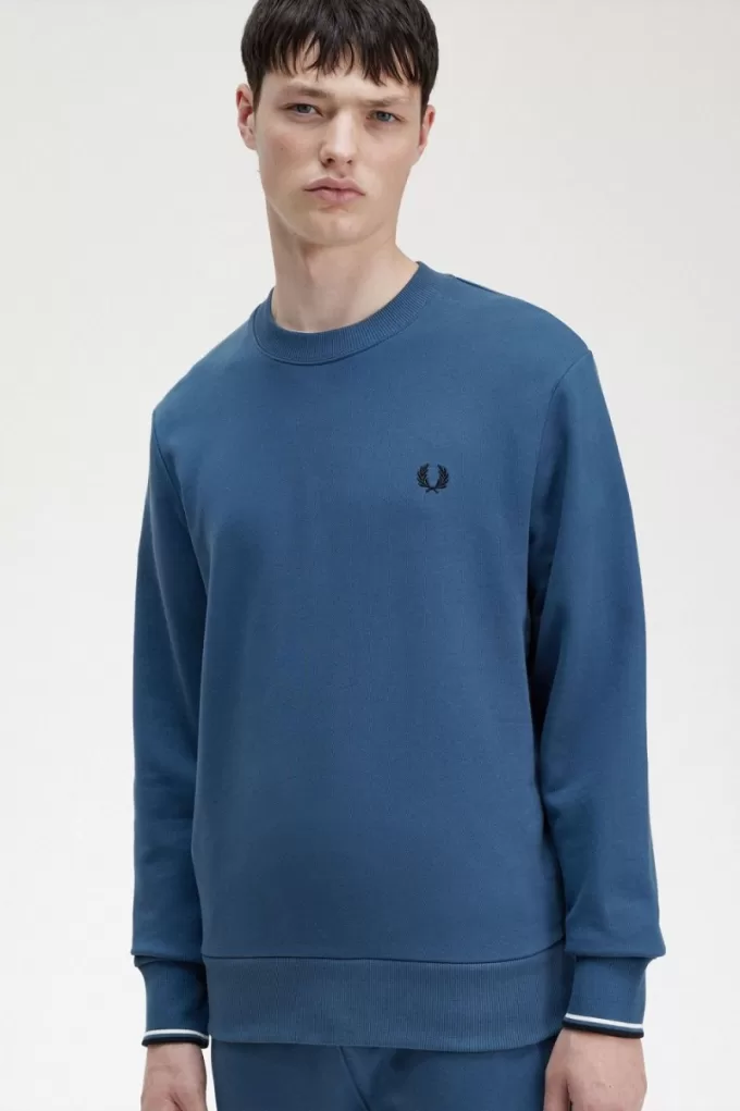 Herren-Sweatshirt mit Rundhalsausschnitt, Mitternachtsblau