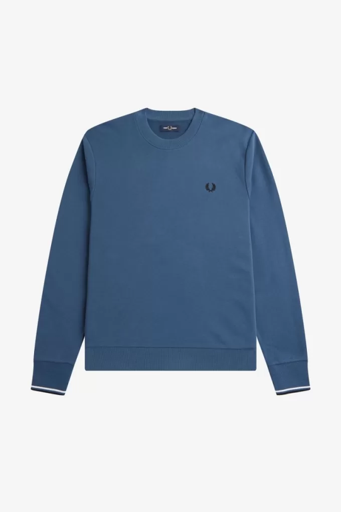 Herren-Sweatshirt mit Rundhalsausschnitt, Mitternachtsblau