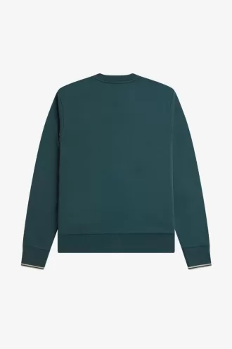 Herren-Sweatshirt mit Rundhalsausschnitt, Petrolblau