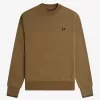 Herren-Sweatshirt mit Rundhalsausschnitt, braun gebrannter Tabak