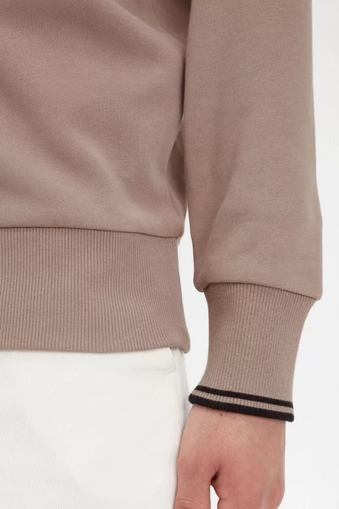 Herren-Sweatshirt mit Rundhalsausschnitt, dunkelrosa, schwarz