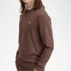 Herren-Sweatshirt mit Rundhalsausschnitt, dunkelrot, warmes Grau