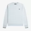 Herren-Sweatshirt mit Rundhalsausschnitt, helles Aqua