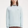 Herren-Sweatshirt mit Rundhalsausschnitt, helles Aqua und Mitternachtsblau Herren-Sweatshirt mit Rundhalsausschnitt, helles Aqua und Mitternachtsblau