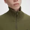 Herren-Sweatshirt mit gestricktem Rand und Reißverschluss, Uniformgrün