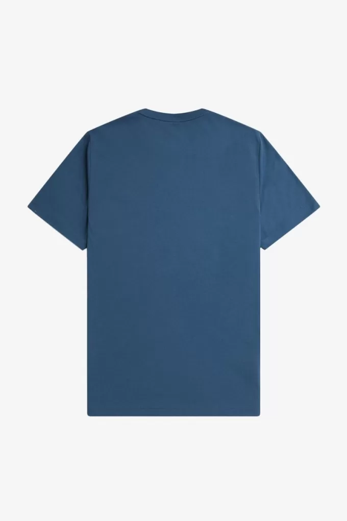 Herren-T-Shirt mit Rundhalsausschnitt, Mitternachtsblau, helles Aqua