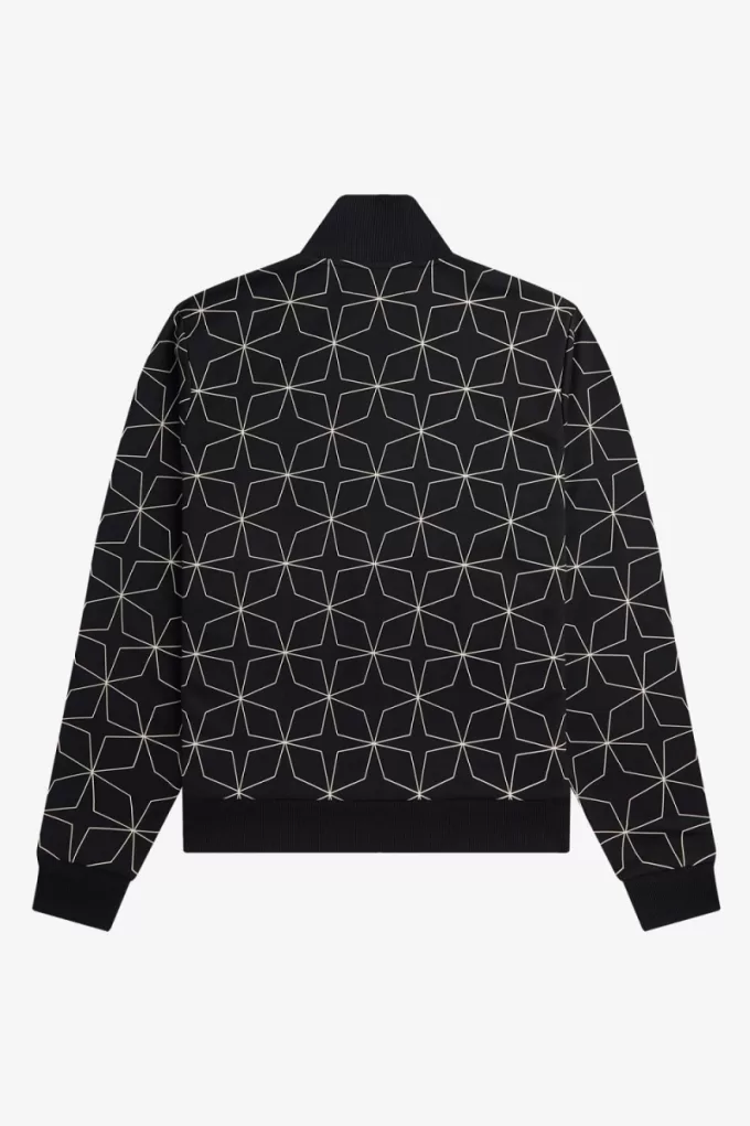 Herren-Trainingsjacken mit geometrischem Print Schwarz