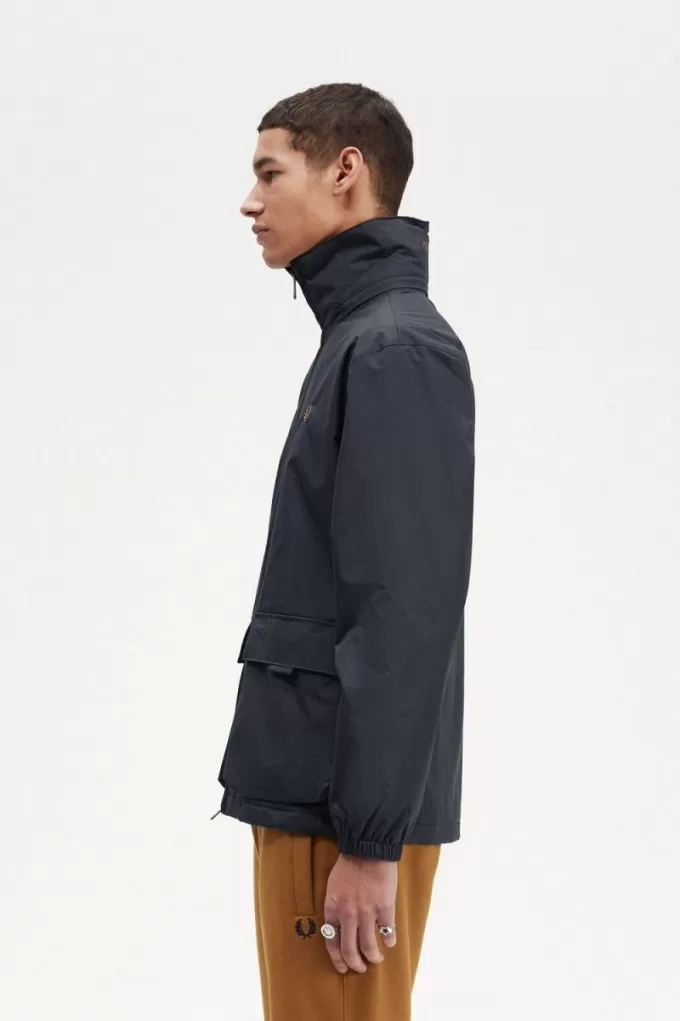 Herrenjacke mit aufgesetzter Tasche und Reißverschluss, Marineblau