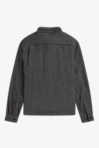 Herringbone Herrenhemd Schwarz