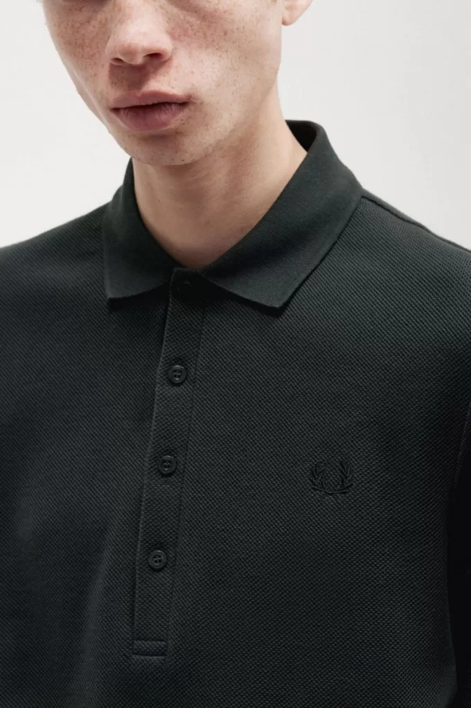 Honeycomb Cotton Herren-Poloshirt Nachtgrün
