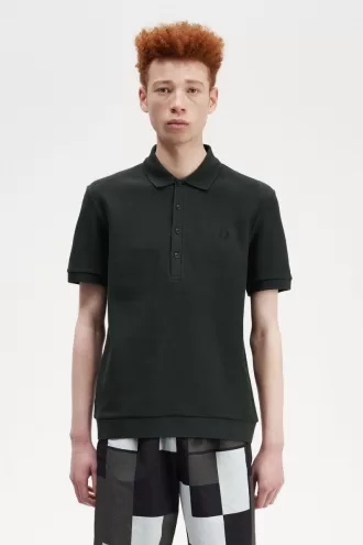 Honeycomb Cotton Herren-Poloshirt Nachtgrün