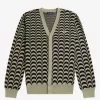 Jacquard Herren-Cardigan, warmes Grau