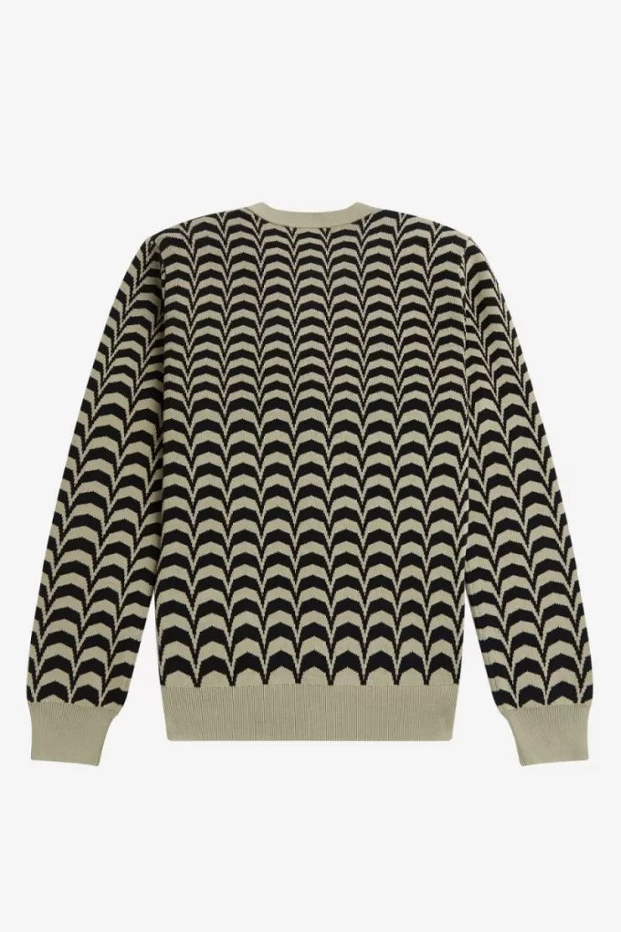 Jacquard Herren-Cardigan, warmes Grau