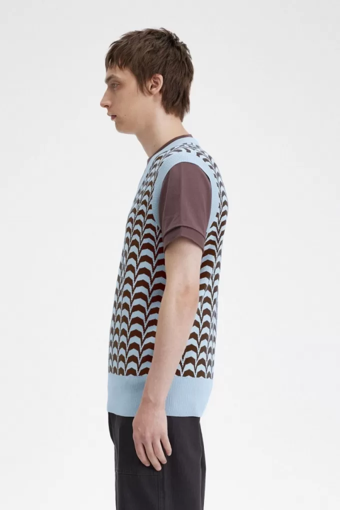 Jacquard Herren Tanks Türkis