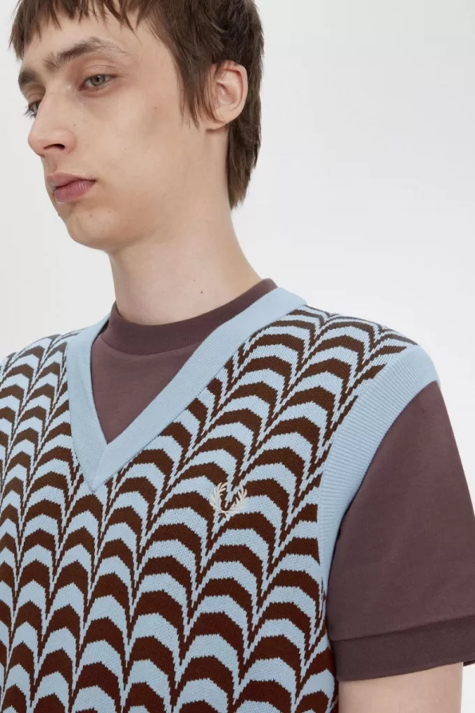 Jacquard Herren Tanks Türkis