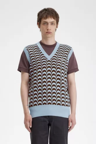 Jacquard Herren Tanks Türkis