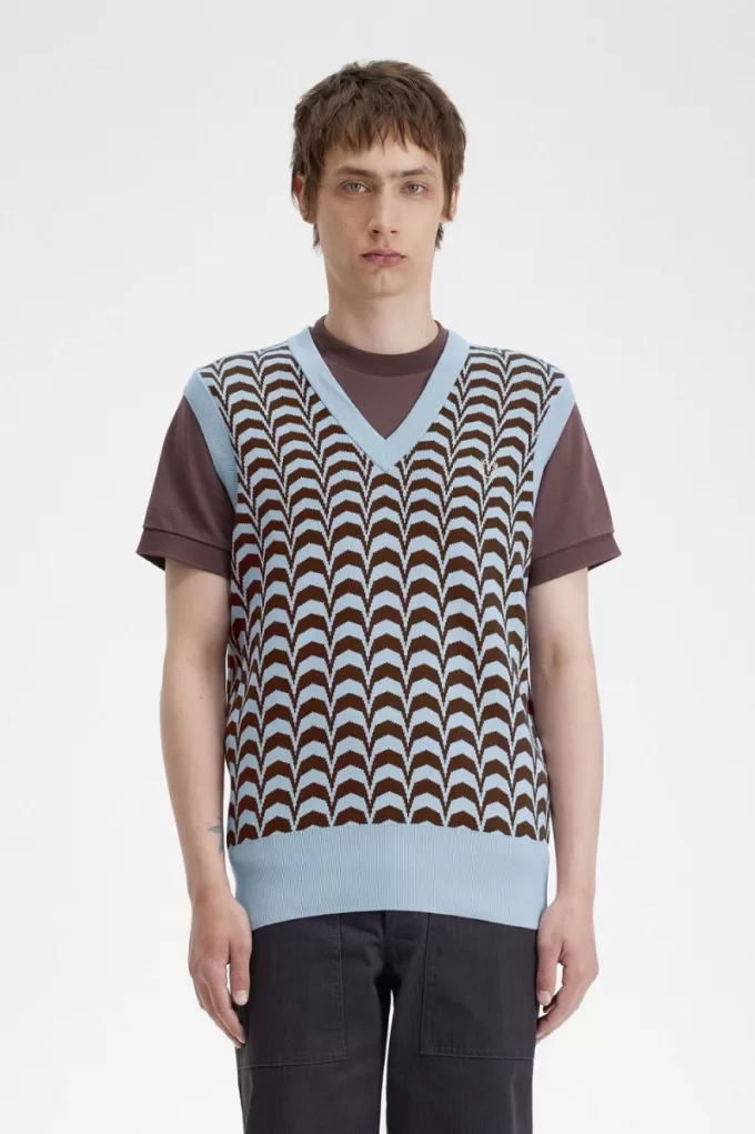 Jacquard Herren Tanks Türkis