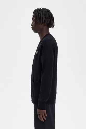 Klassischer Herren-Cardigan Schwarz