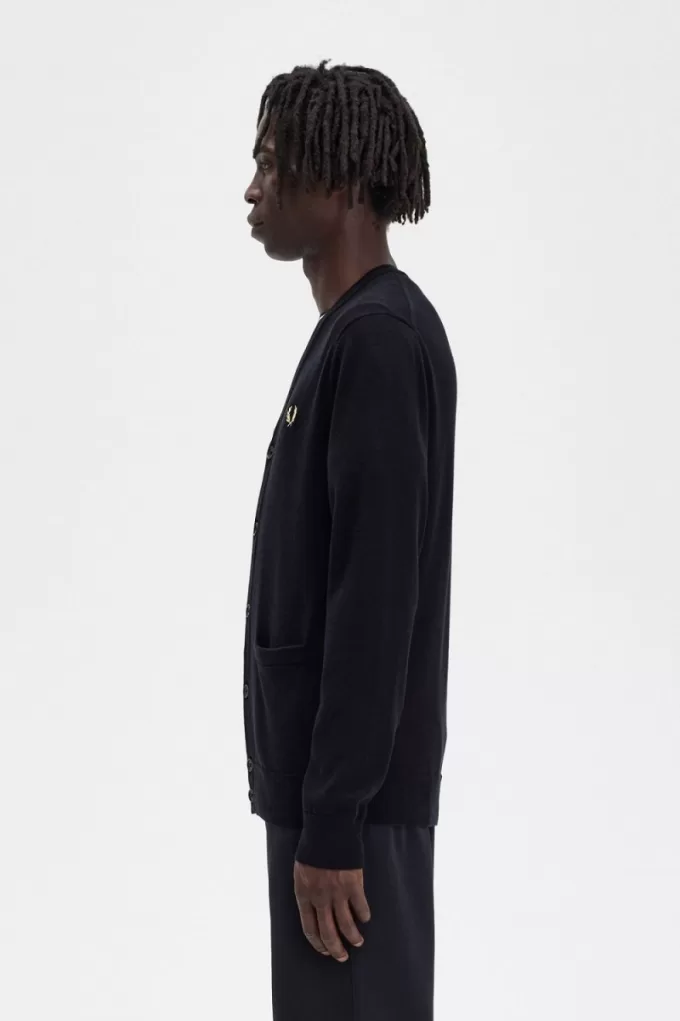 Klassischer Herren-Cardigan Schwarz