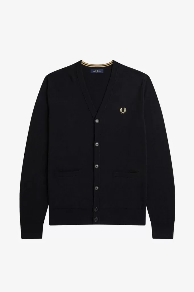 Klassischer Herren-Cardigan Schwarz