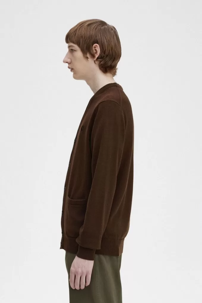 Klassischer Herren-Cardigan, gebrannter Tabak