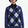 Lambswool Argyle V-Neck Herrenpullover Kobalt